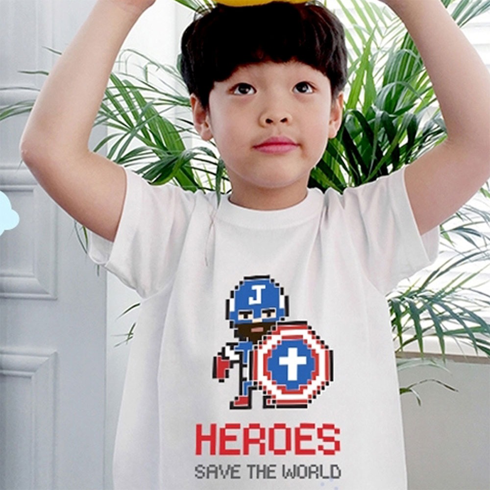2305 [교회단체티셔츠] 히어로즈(캡틴지저스)-흰색티셔츠